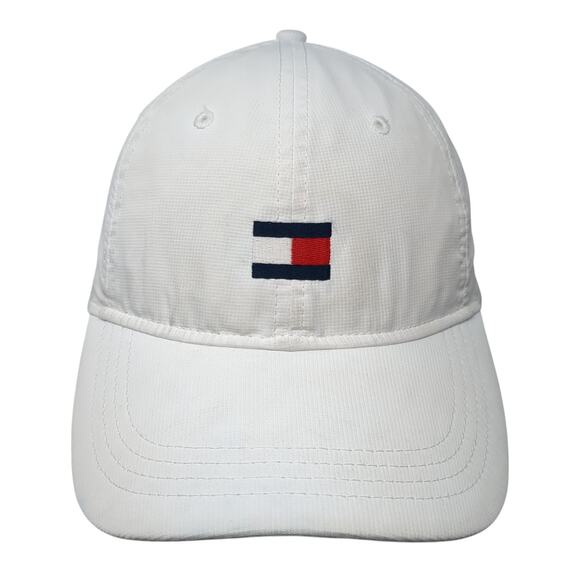 Tommy Hilfiger Strapback Hat White One Size Embroidered Logo 6 Panel - Picture 1 of 10